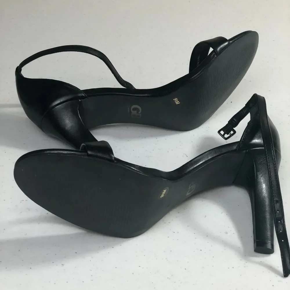Gianni Bini Womens 9.5M Sexy Black Strappy High Heel Open‎ Toe Sandals HOCO Glam